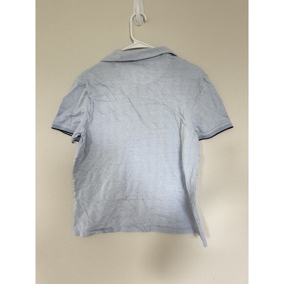 Ted Baker Men's Classic Blue Herringbone Polo Top Preppy Golf Shirt Size 4 - Picture 2 of 5